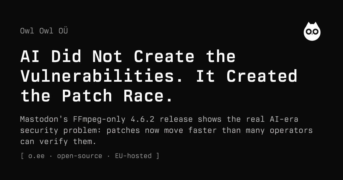 AI Did Not Create the Vulnerabilities. It Created the Patch Race.