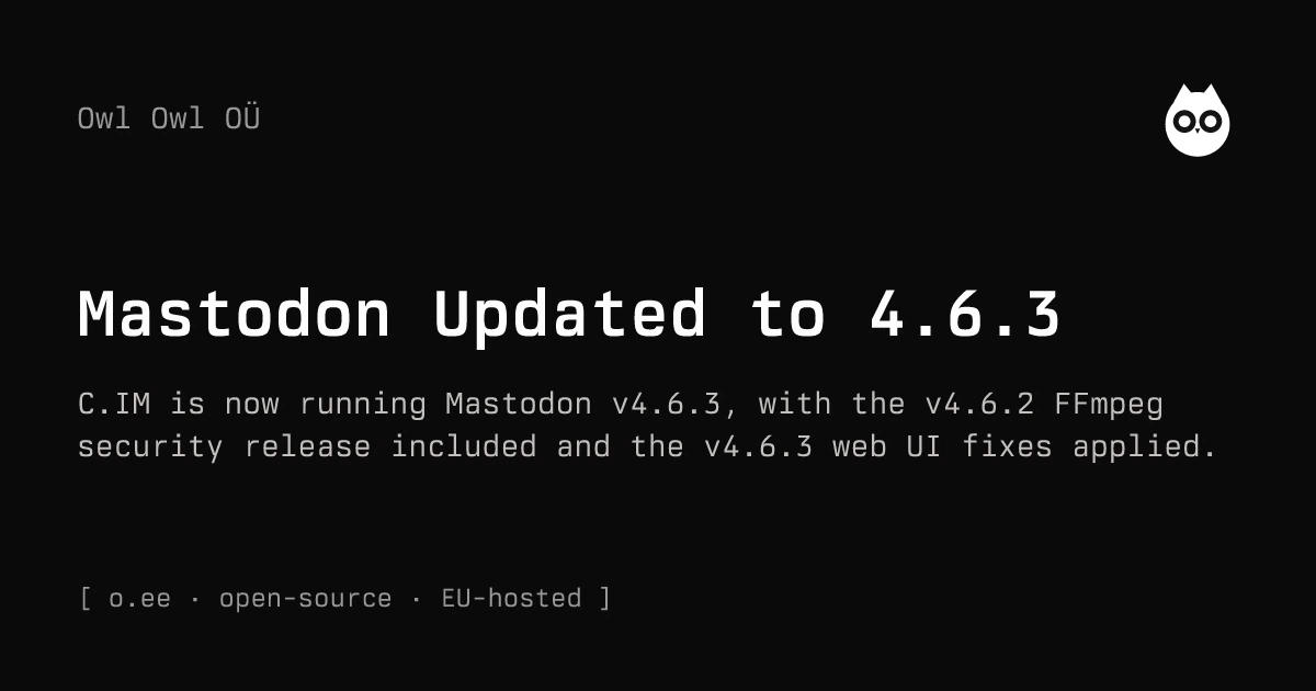 Mastodon Updated to 4.6.3