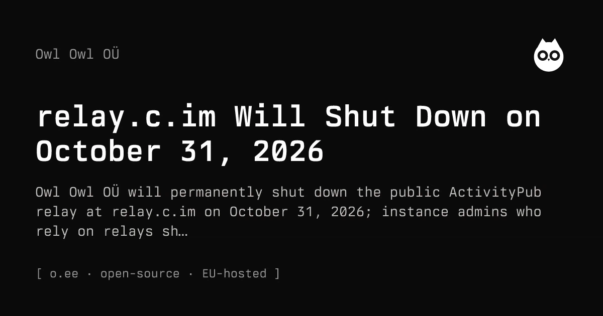 relay.c.im Will Shut Down on October 31, 2026